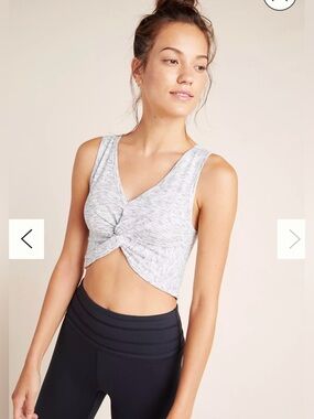 Free People FP Movement New Moon Cropped Twisted Knotted Front Top